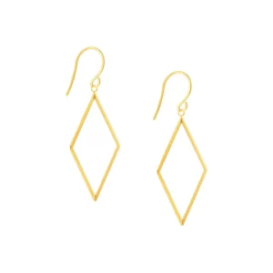 Draw The Line Diamond Shape 14K Gold Earrings